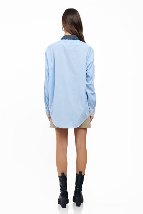 Upcycled Contrast Boyfriend Shirt by Vintabilia